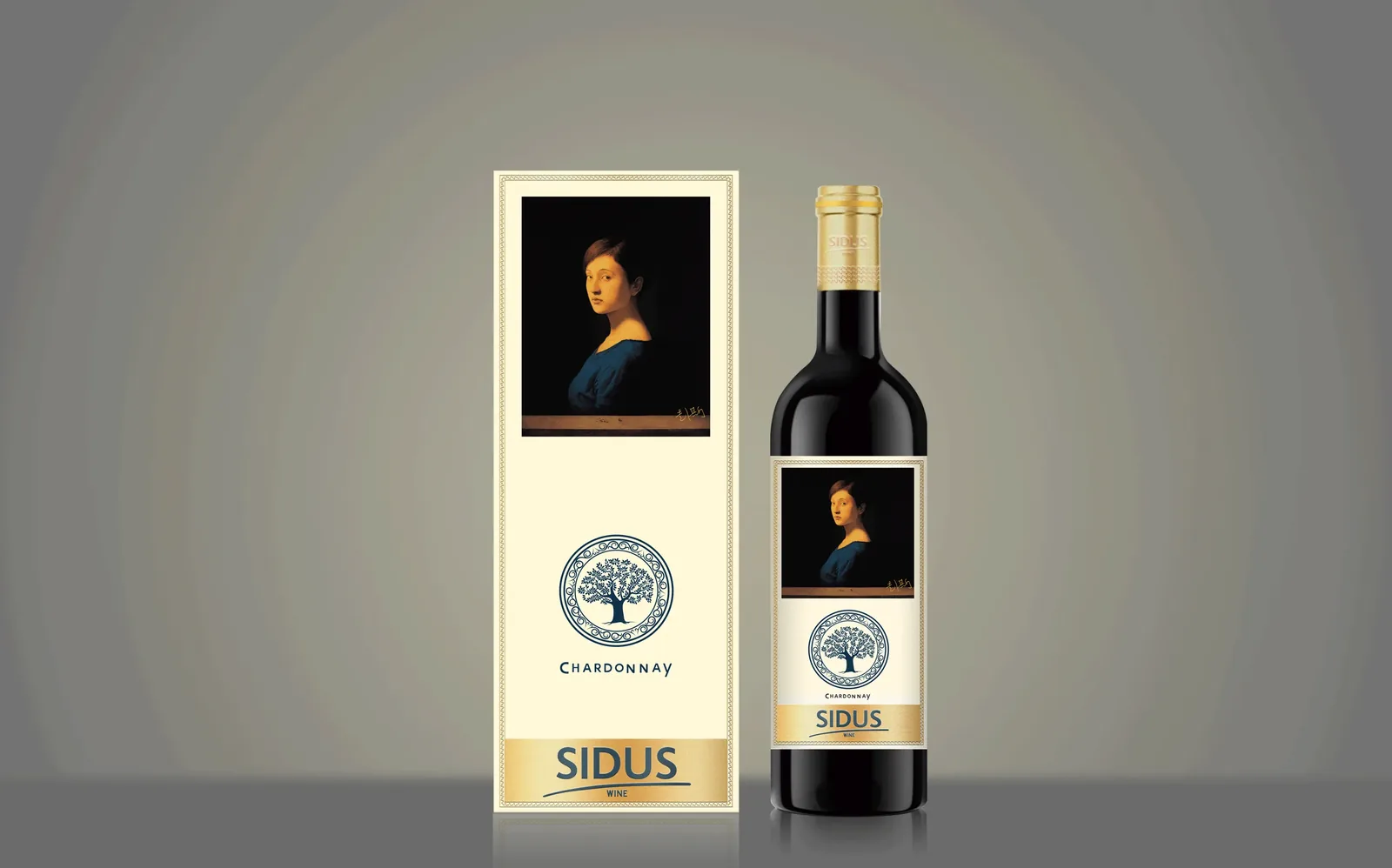 Matched label and carton set produced for a wine brand